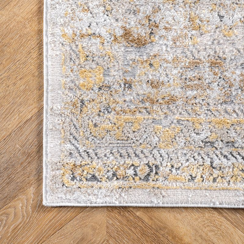 Nuloom Madisson Medallion 2x10 Runner Indoor Area Rug for Living Room Bedroom Dining Room Entryway Hallway Kitchen, Gold/Ivory