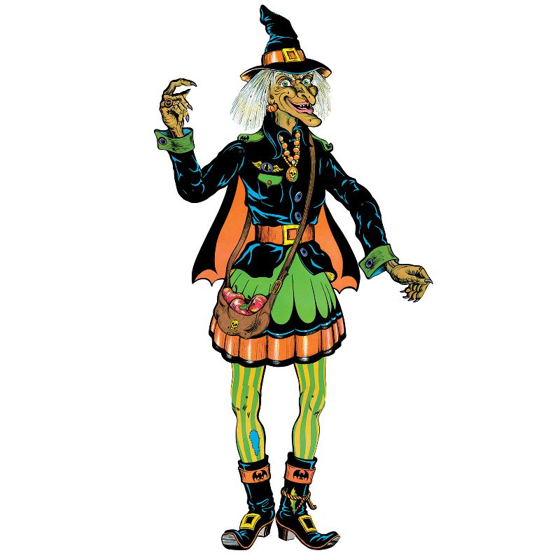 Beistle Vintage Halloween Jointed Witch, 4' 9", (1/Pkg) Multicolored