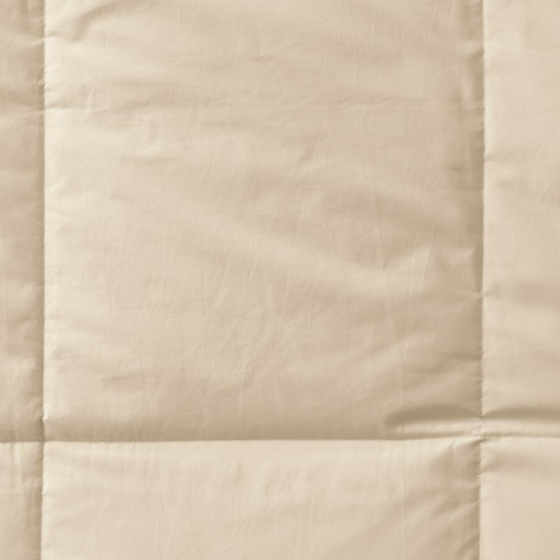 Lands' End Essential Pureloft Box Comforter - Twin - Pale Flax