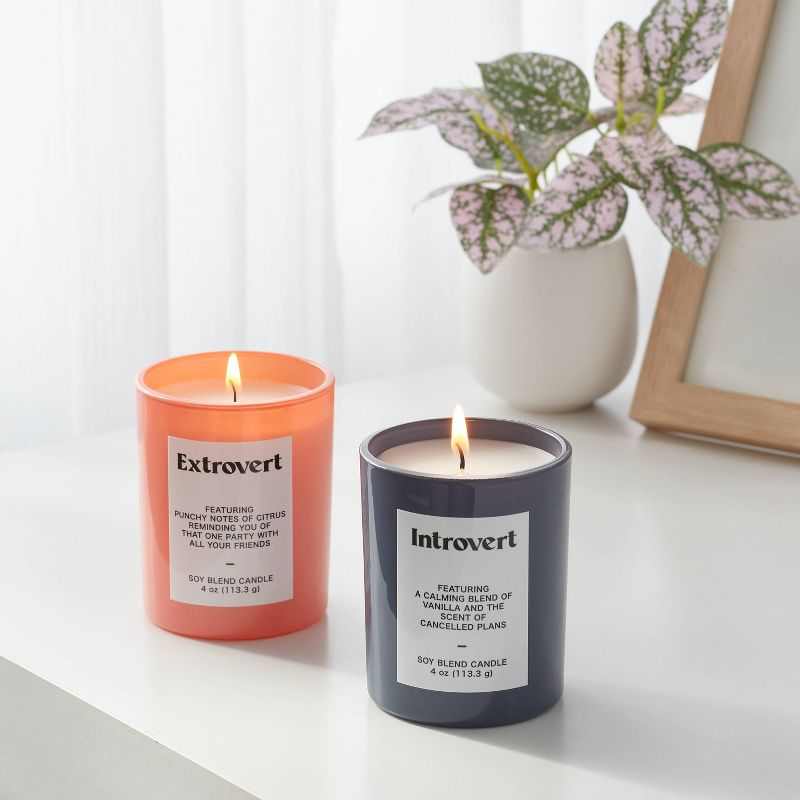 2pk 4oz Glass Introvert and Extrovert Jar Candle Gift Set - Room Essentials™