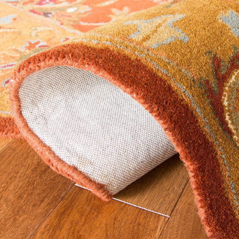 Heritage HG820 Hand Tufted Area Rug - Red/Natural - 6'x9' Scalloped Edge - Safavieh.