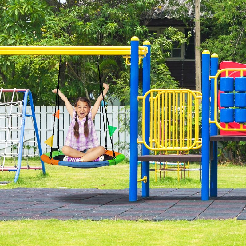 Sorbus Sorbus Saucer Tree Swing 24" Adjustable Ropes, 220lb Capacity in Rainbow