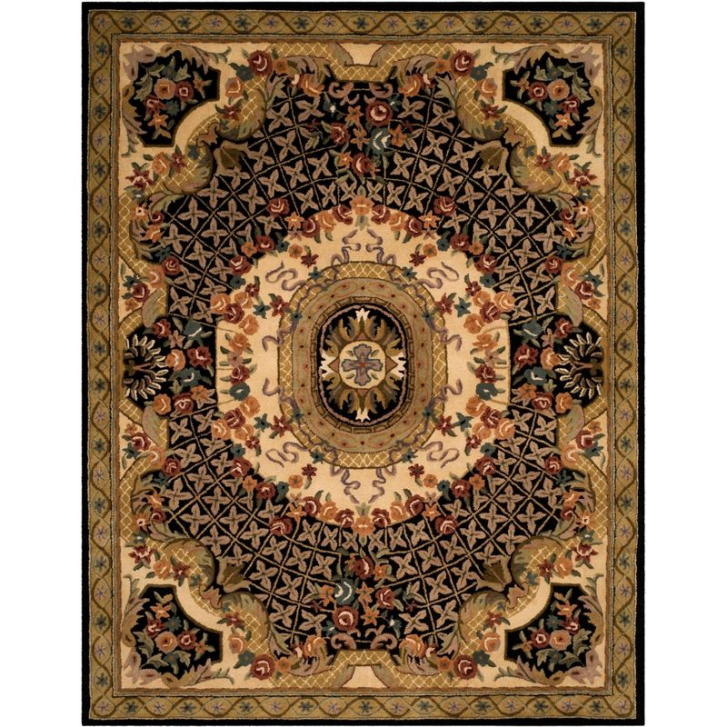 Classic CL304 Hand Tufted Area Rug - Black/Gold - 7'6"x9'6" - Safavieh.