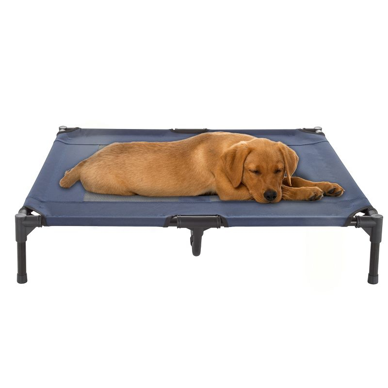 Pet Adobe Portable Raised Cot Style Pet Bed - Navy Blue