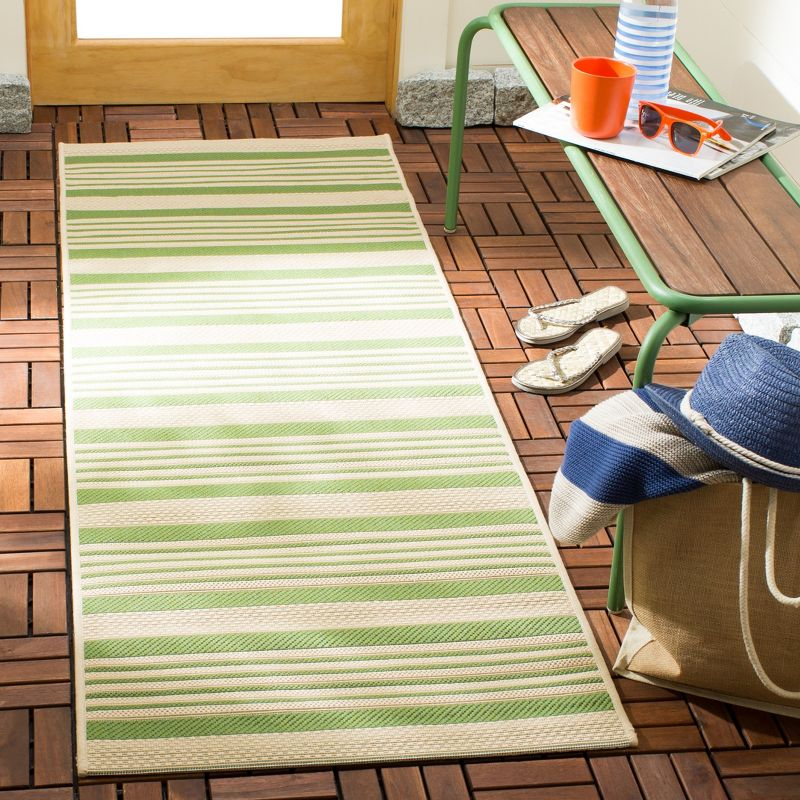 Courtyard CY6062 Power Loomed Indoor/Outdoor Runner Rug - Green/Beige - 2'3"x8' - Safavieh.
