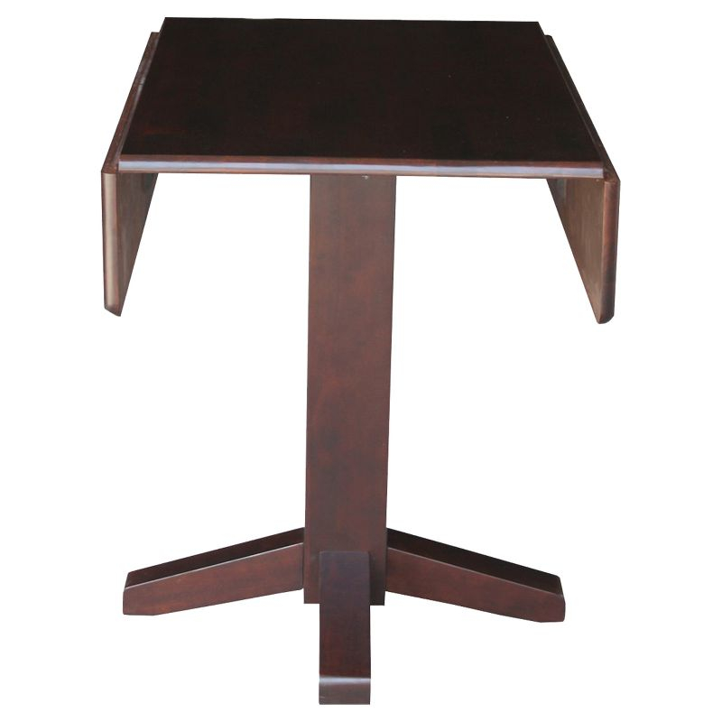 36" Sanders Square Dual Dining Table Rich Mocha - International Concepts: Solid Wood, 4-Seater Kitchen Table