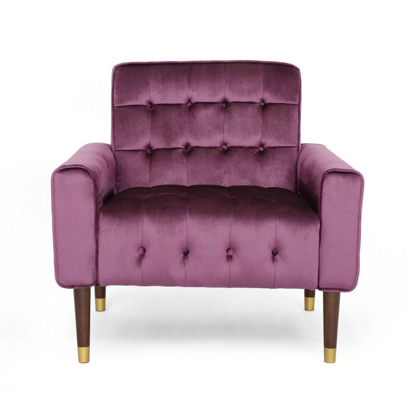 Bourchier Modern Glam Velvet Armchair Raisin -Christopher Knight Home