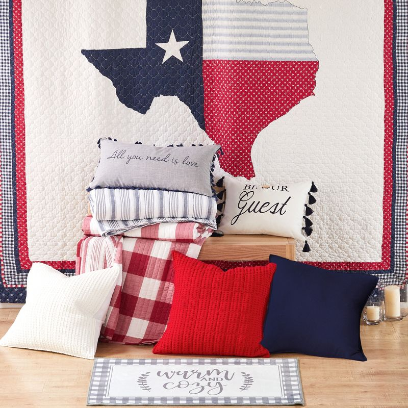 Washed Linen Square Decorative Pillow Cover Set - Navy 2pk - Levtex Home