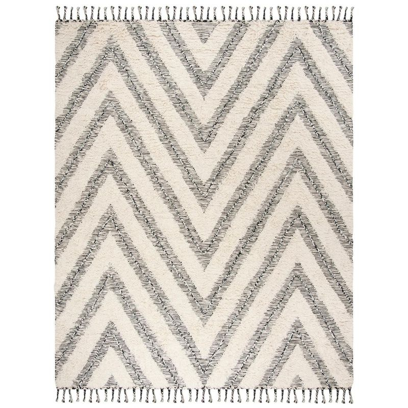 Kenya KNY901 Hand Knotted Area Rug - Black/Ivory - 8'9"x11'9" - Safavieh.