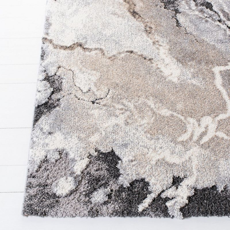 Cyrus Shag CYR121 Power Loomed Indoor Area Rug - Grey/Beige - 6'7"x6'7" - Safavieh