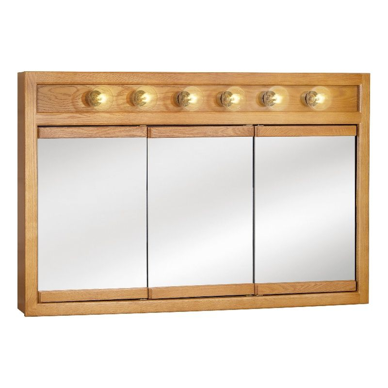Richland 48-Inch Lighted Wood Medicine Cabinet in Nutmeg Oak