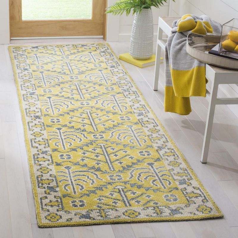 Stone Wash STW213 Hand Knotted Indoor Runner Rug - Yellow - 2'6"x8' - Safavieh.