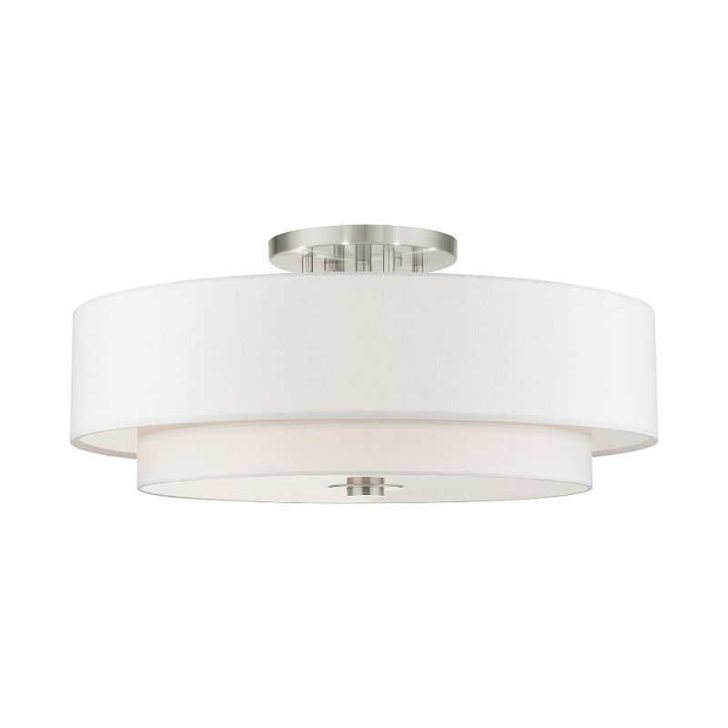 Livex Lighting Meridian 6 - Light Semi-Flush Mount in  Brushed Nickel