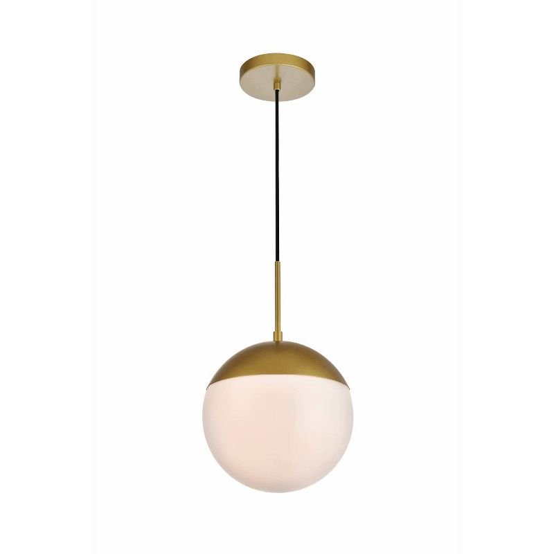 Elegant Lighting Eclipse 1 Light Chrome Pendant With Frosted White Glass