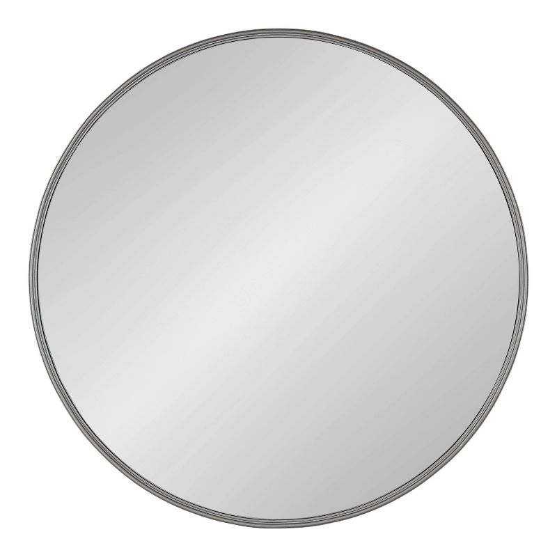 30" Caskill Round Wall Mirror Gray - Kate & Laurel: Chic Oversized Decor, No Assembly Required