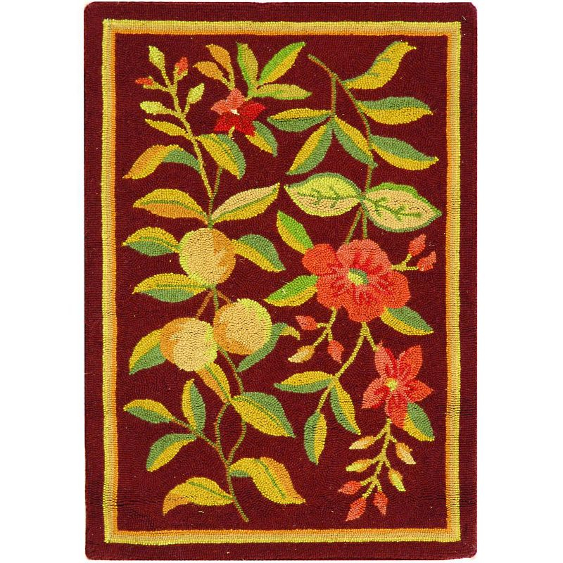 Chelsea HK210 Hand Hooked Accent Rug - Burgundy - 1'8"x2'6" - Safavieh.