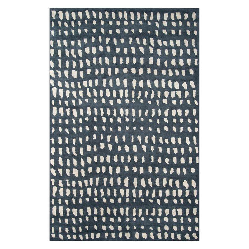 5'x8' Geometric Tufted Area Rug Blue - Novogratz By Momeni: Modern Wool Handmade, Low Pile, Indoor Rectangle Rug