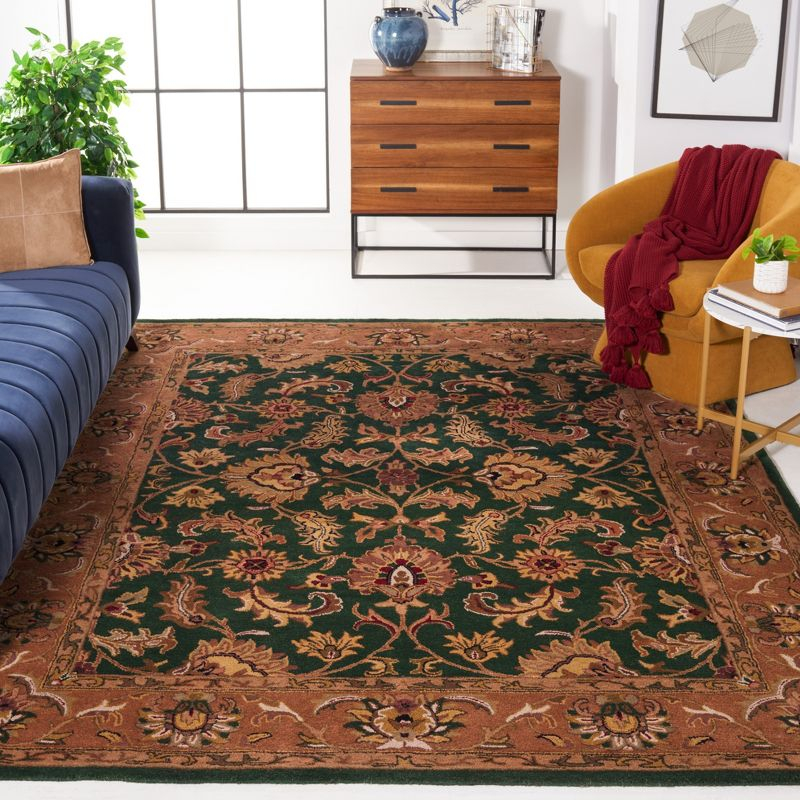 Heritage HG628 Hand Tufted Area Rug - Dark Green/Gold - 8'3"x11' - Safavieh.