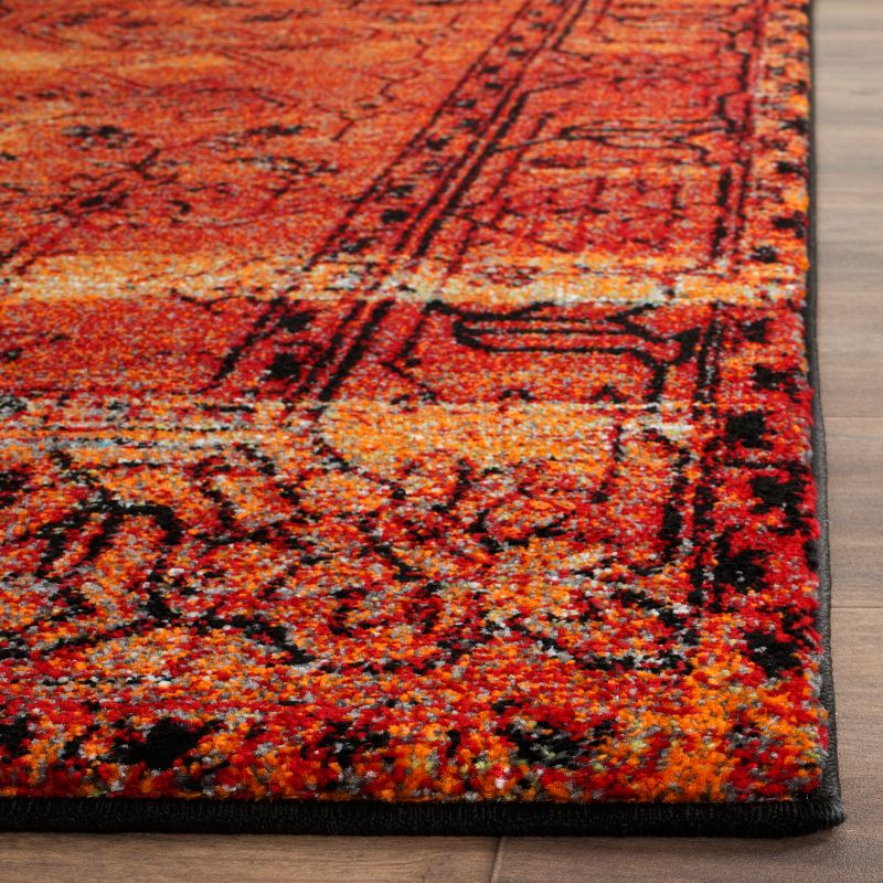 Vintage Hamadan VTH216 Power Loomed Area Rug - Orange - 5'3"x5'3" - Safavieh.