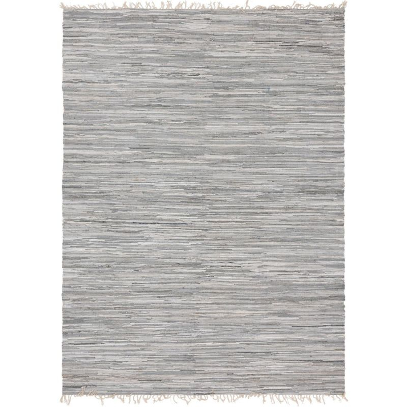 Prather Striped Hand-Knotted Cotton Gray Area Rug
