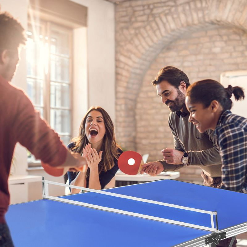 Costway 60'' Portable Table Tennis Ping Pong Folding Table with Accessories Indoor Game Blue