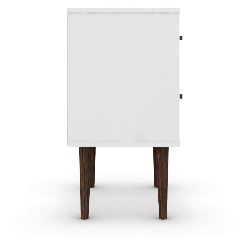 Liberty 2.0 Mid Century Modern Nightstand White/Rustic Brown - Manhattan Comfort