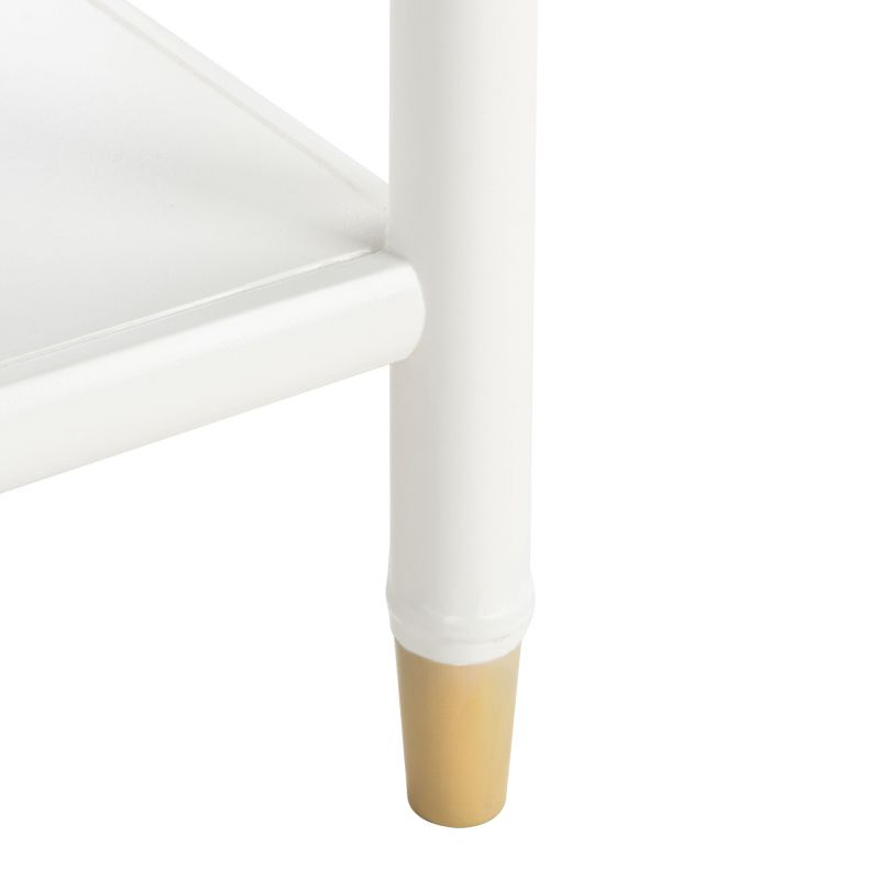 Ahab 2 Drawer 1 Shelf Accent Table - White/Gold - Safavieh