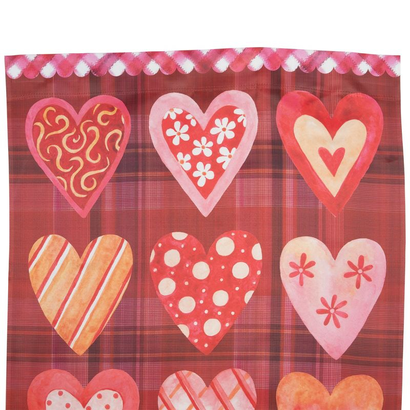 Northlight Be My Valentine Plaid and Heart Outdoor House Flag 28" x 40"