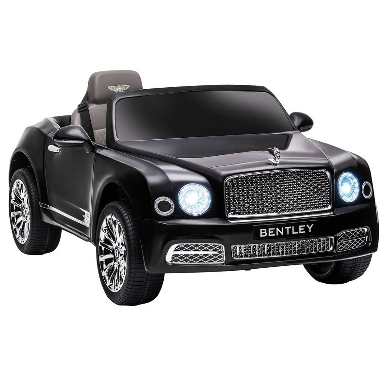 Aosom Bentley 12V Ride on Car with Remote Control, Battery Powered Car with Sound, LED Lights, MP3, Horn, Music, 2 Motors, for 37-72 Months, Black