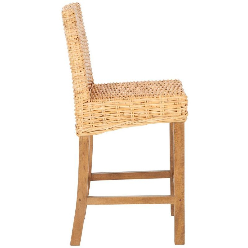 Tobie Rattan Counter Stool - BST6501 - Natural/Golden Brown - Safavieh