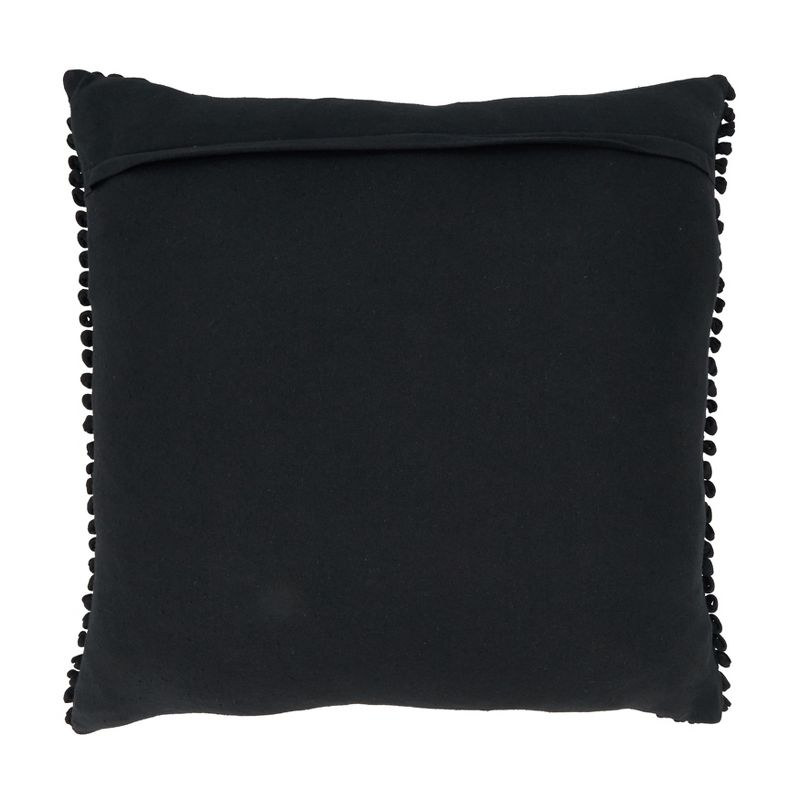 Saro Lifestyle Textured Woven Diamond Down Filled Throw Pillow, Black, 20"x20"