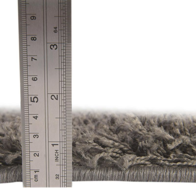 Unique Loom 3' 3 x 3' 3 Solid Shag Graphite Gray Area Rug