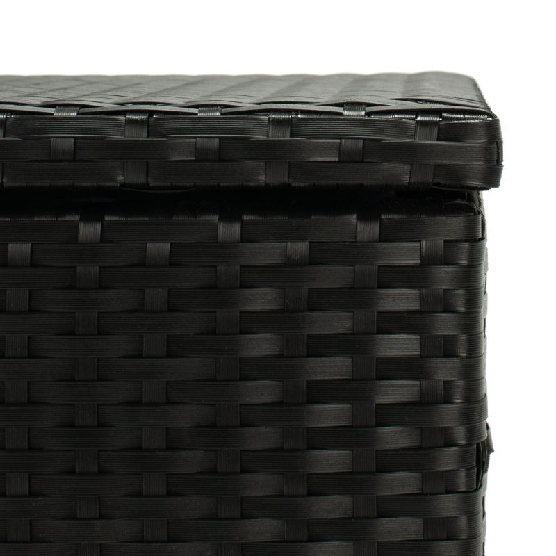 Oliveira Outdoor Cushion Deck Box - Black/White Cushion - Safavieh