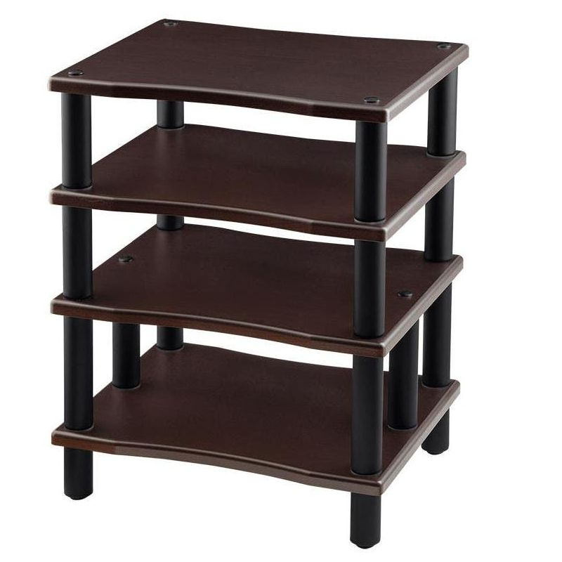 Monolith 4 Tier Audio Stand XL - Espresso, Open Air Design, Each Shelf Supports Up to 75 lbs., Perfect Way to Organize AV Components