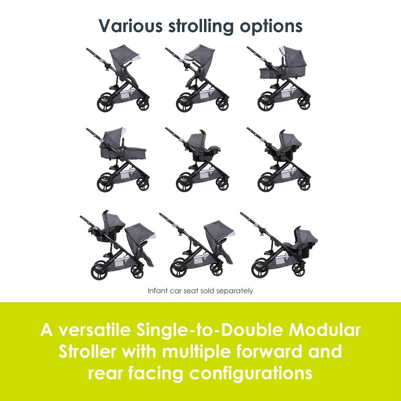 Baby Trend Morph Single to Double Modular Stroller - Dash Gray