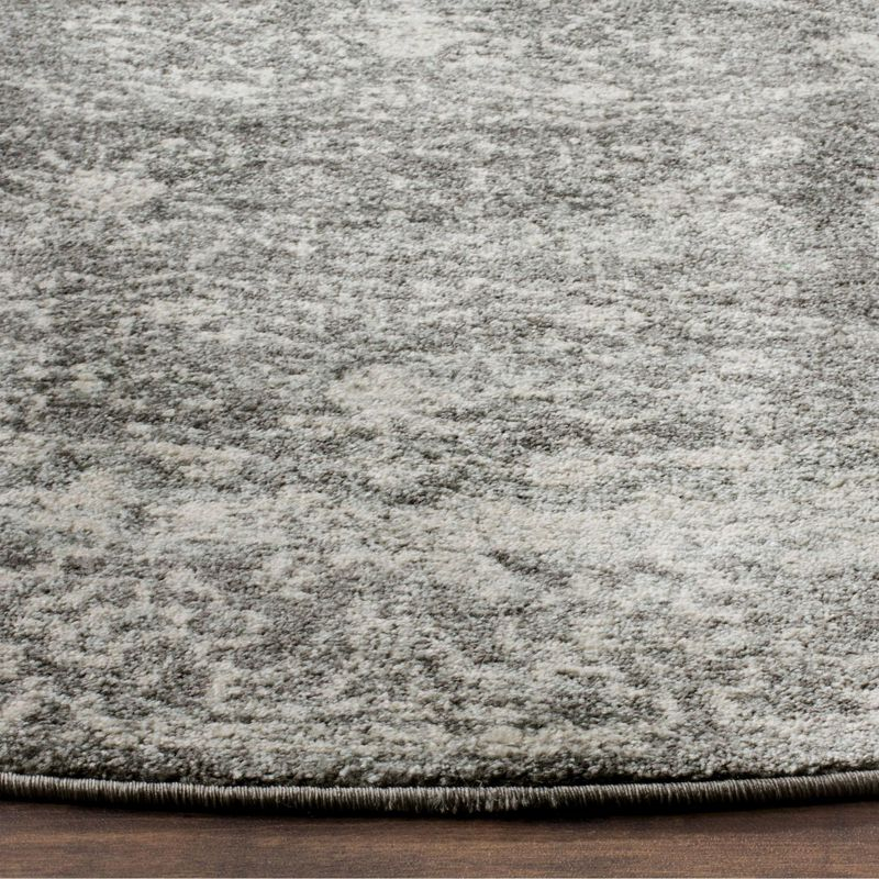 Evoke EVK270 Power Loomed Area Rug - Grey/Ivory - 3' round - Safavieh.