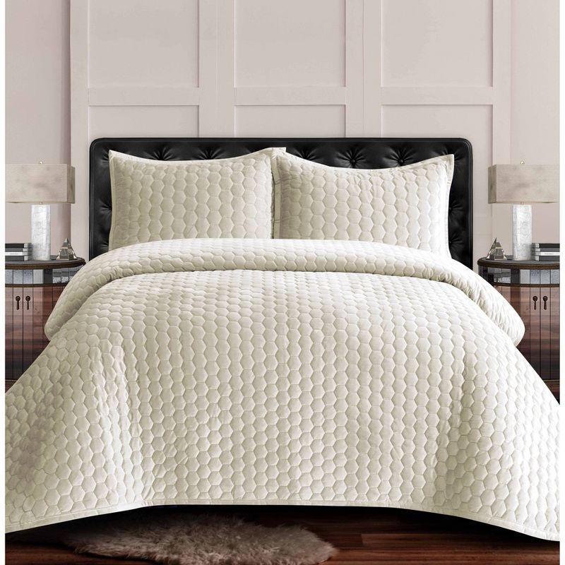 Tribeca Living Lugano Velvet Quilt Set