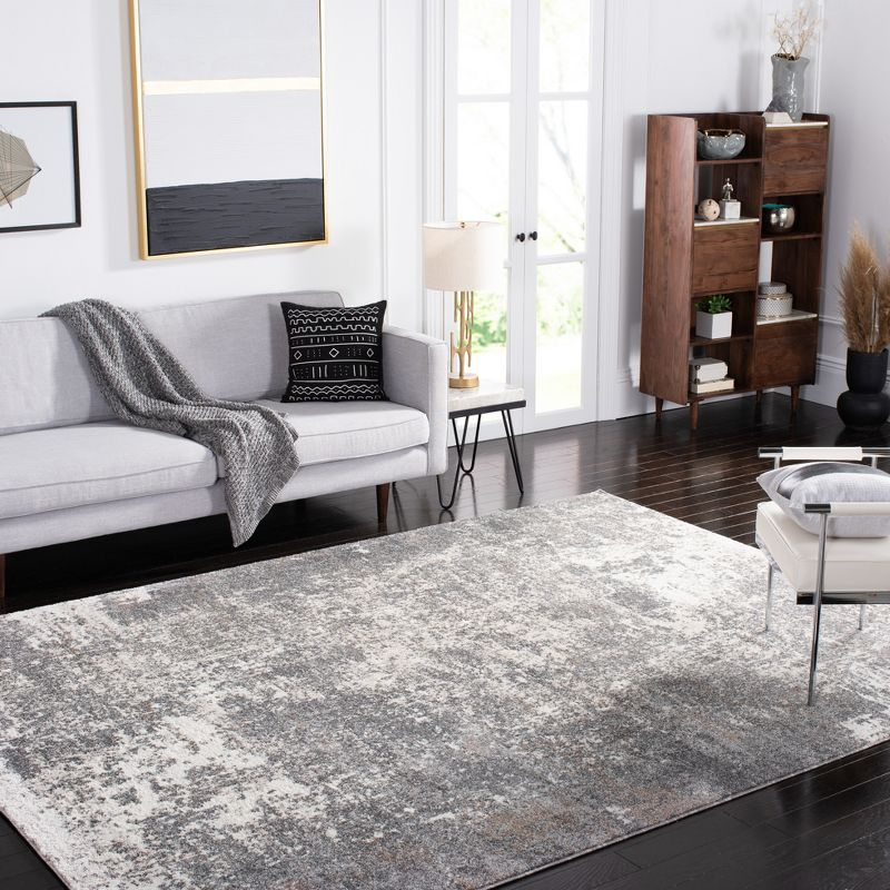 Aston ASN705 Power Loomed Indoor Area Rug - Grey/Ivory - 9'x12' - Safavieh