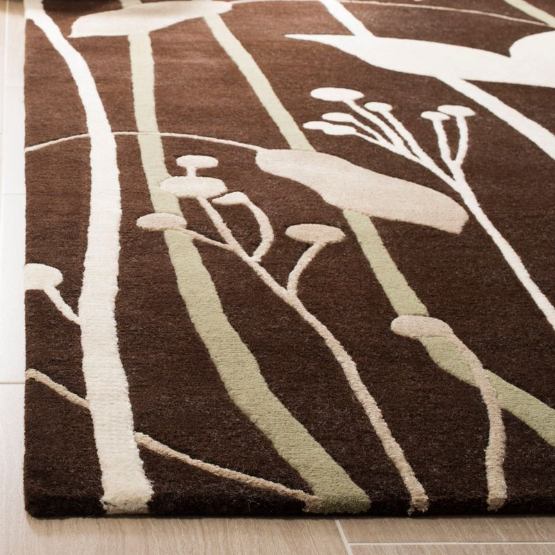 Soho SOH746 Hand Tufted Indoor Area Rug - Dark Brown/Multi - 7'6"x9'6" - Safavieh