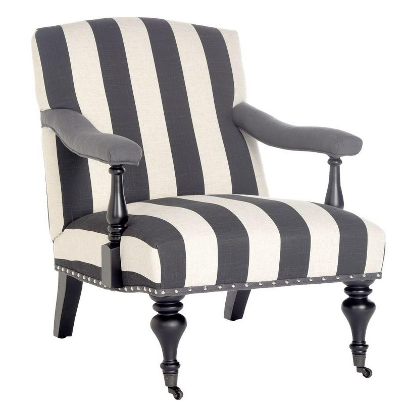 Devona Arm Chair - MCR4731 - Charcoal/White - Safavieh