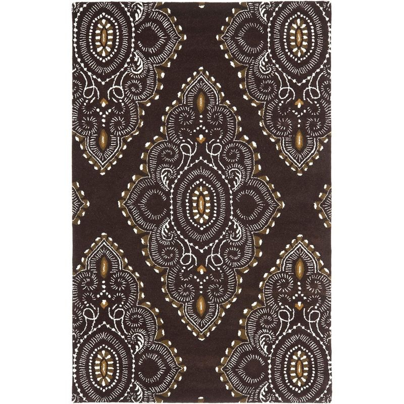 Wyndham WYD372 Hand Tufted Indoor Area Rug - Brown/Ivory - 5'x8' - Safavieh.