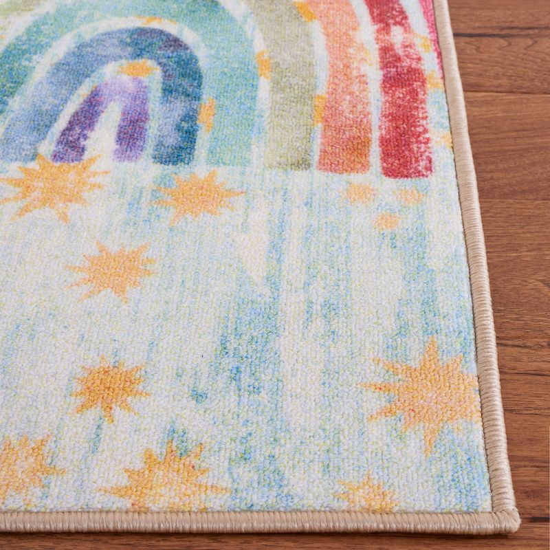 Kids Playhouse KPH252 Power Loomed Machine Washable Slip Resistant Area Rug - Blue/Ivory - 6'7"x9' - Safavieh Kids