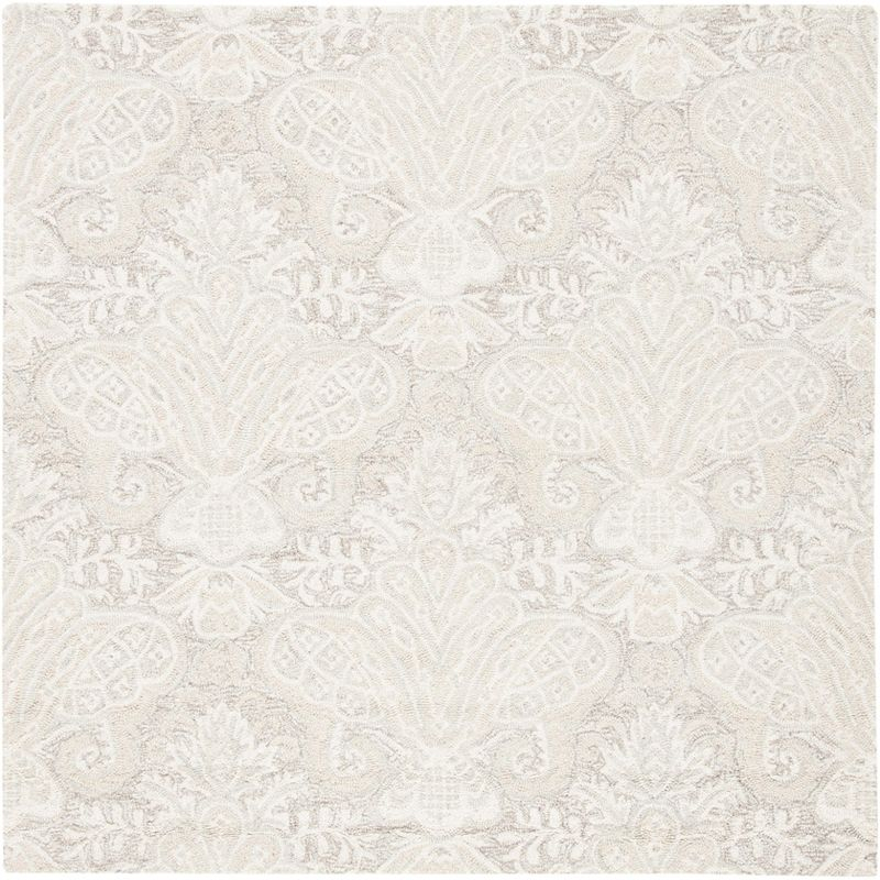 Micro-Loop MLP539 Hand Tufted Area Rug - Beige - 5'x5' - Safavieh.