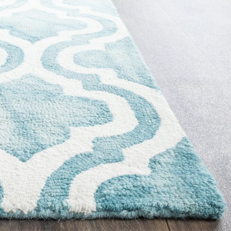 Dip Dye DDY537 Hand Tufted Indoor Area Rug - Turquoise/Ivory - 5'x5' - Safavieh