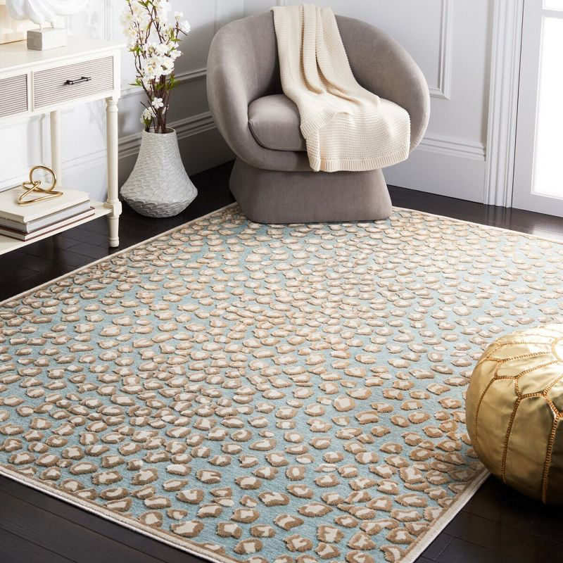 Paradise PAR84 Power Loomed Indoor Area Rug - Stone/Aqua - 5'3"x7'6" - Safavieh.