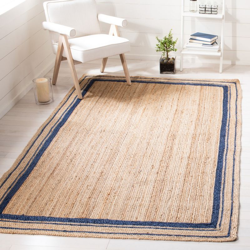 Natural Fiber NF109 Hand Woven Indoor Area Rug - Navy/Natural - 4'x6' - Safavieh