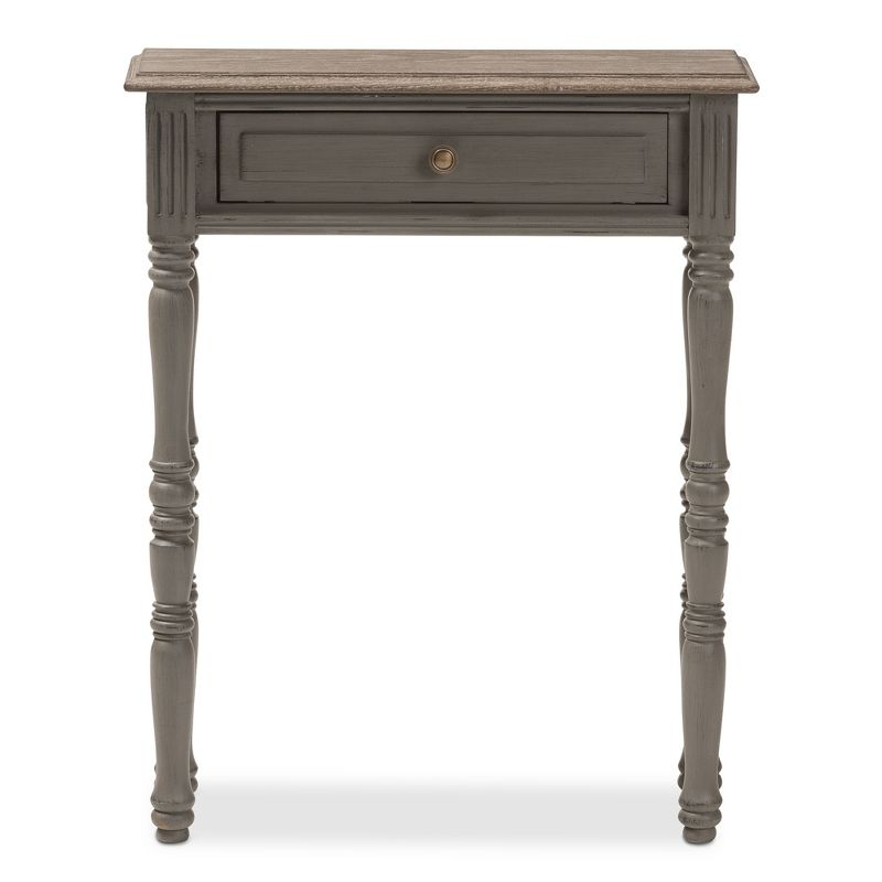 Noemie Country Cottage Farmhouse Finished 1 Drawer Console Table Brown - Baxton Studio: Antique Style, Space-Saving Design