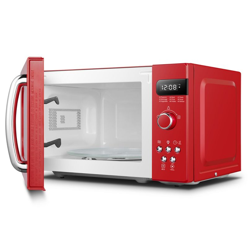 Comfee Retro 0.7-cu ft 700-Watt Countertop Microwave (Red)