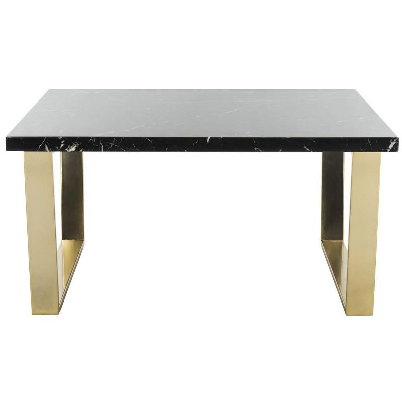 Carmen Square Coffee Table - Black/Brass - Safavieh