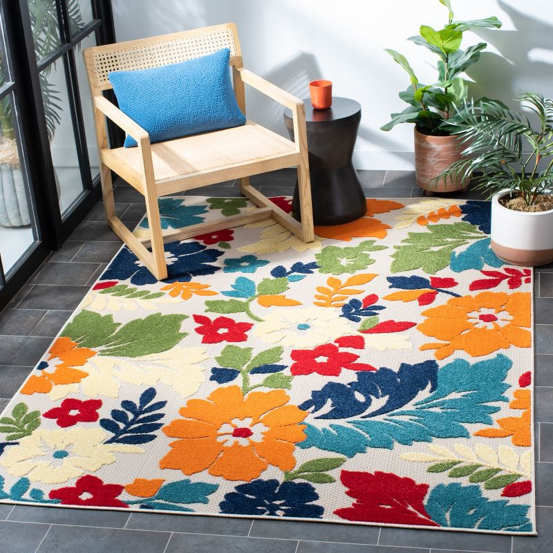 Cabana CBN308 Loomed Indoor Area Rug - Ivory/Orange - 4'5"x6'5" - Safavieh